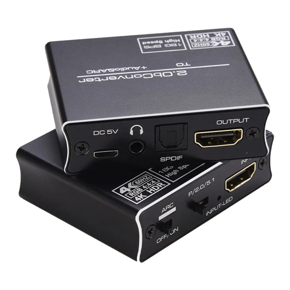 

Audio Separator HDMI-compatible to HDMI-compatible+Optical toslink SPDIF+3.5mm AUX Output Optical Fiber Audio SeparatorConverter