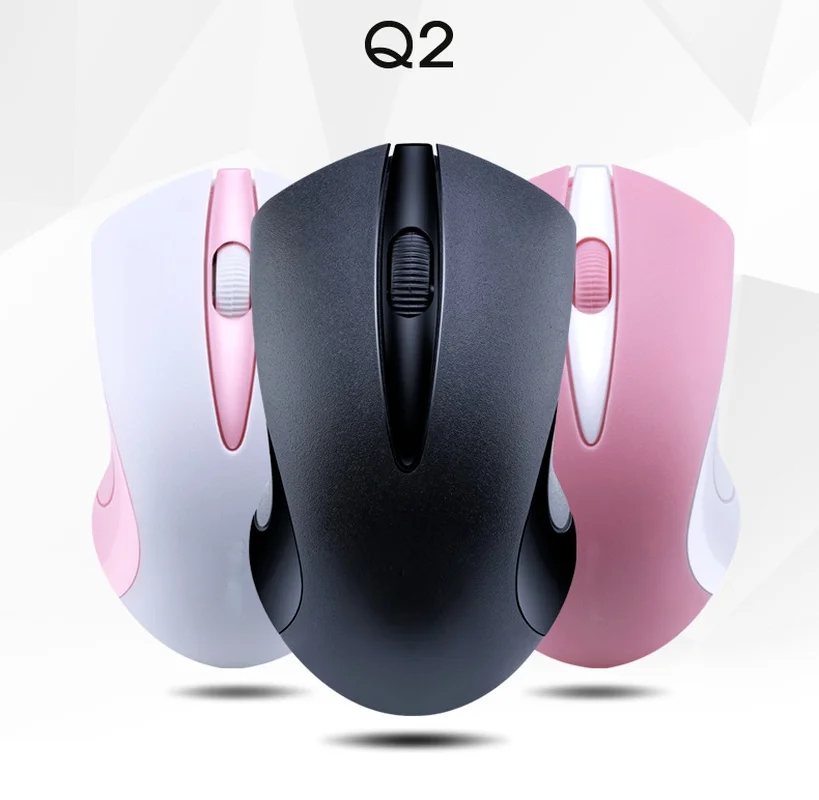 

Q2 Optical Wireless Mouse Portable Ergonomic Mice USB Receiver 2.4GHz 10M Range for PC Computer/ Laptop/ Desktop/Notebook