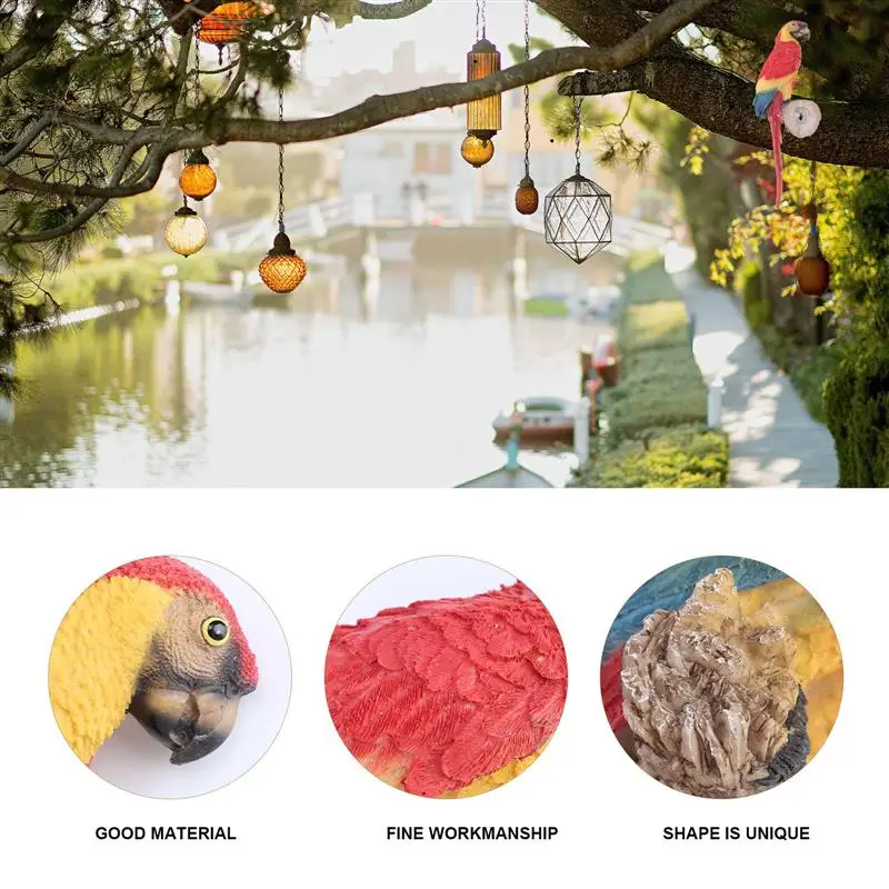 

Courtyard Garden Layout Fake Bird Simulation Macaw Tree Hanging Decoration