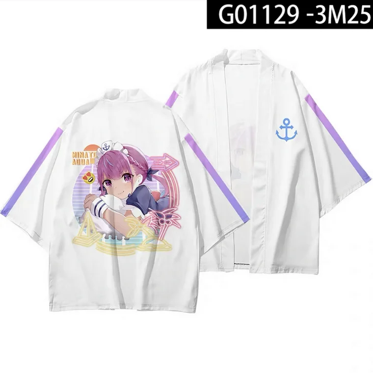 

VTuber Minato Aqua 3D Printing Japanese Kimono Haori Yukata Women/Mens Fashion Summer Casual Cool Short Sleeve girls Cardigan