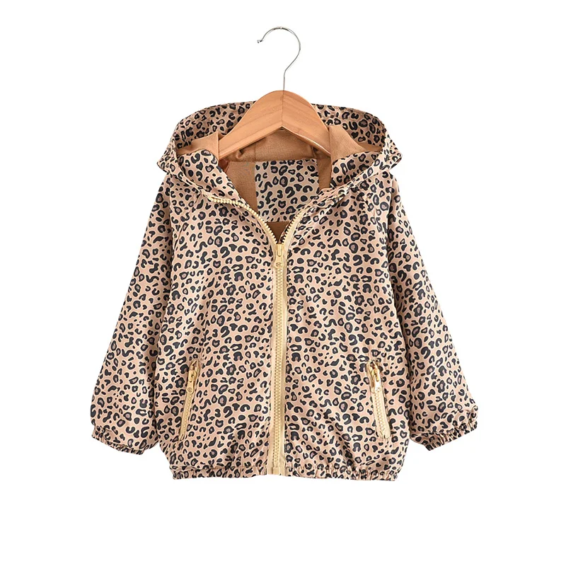 Leopard Г. Куртки и пальто для девочек с принтом гепарда осенняя одежда с капюшоном для маленьких девочек теплое пальто, верхняя одежда осенняя куртка для малышей - Color: Leopard