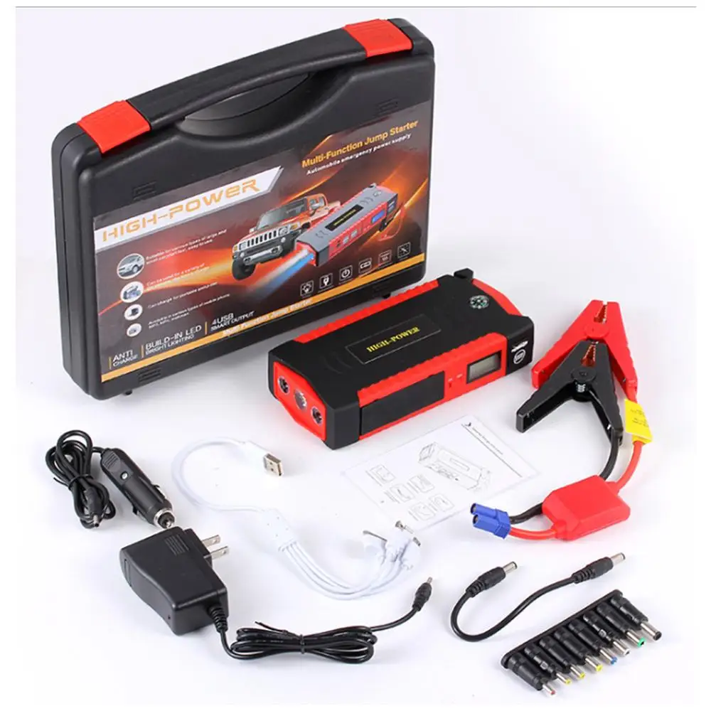 Автомобильное пусковое устройство 12000 мАч 4 USB порта внешний аккумулятор с