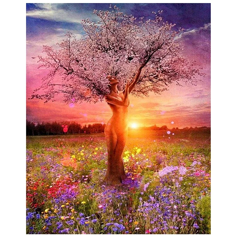 

Алмазная живопись, полный набор алмазов, картина Стразы, творчество, украшение для двери дома (дерево)