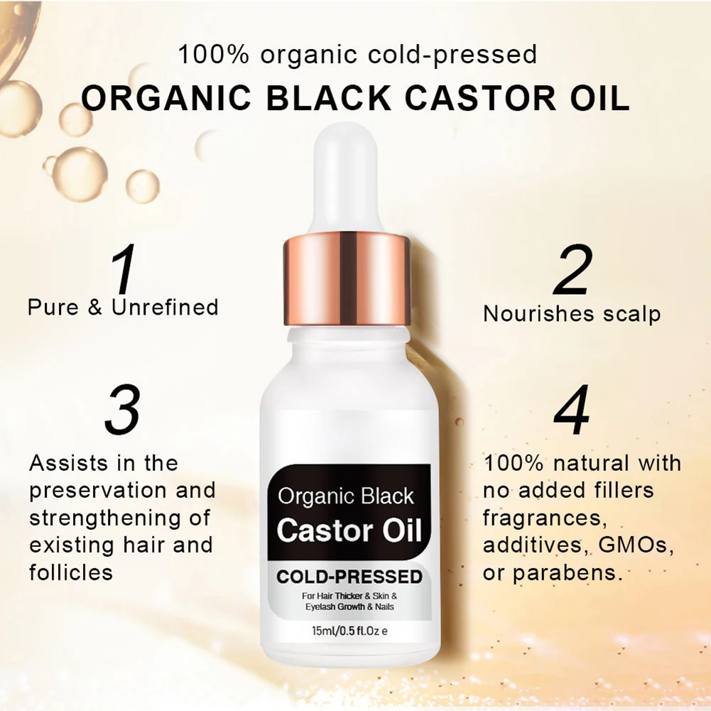 

Anti Hair Loss Hair Treatment Nourishing Hair Care Oil Black Castor Oil Hair Thickness Eyelashes Growth Serum