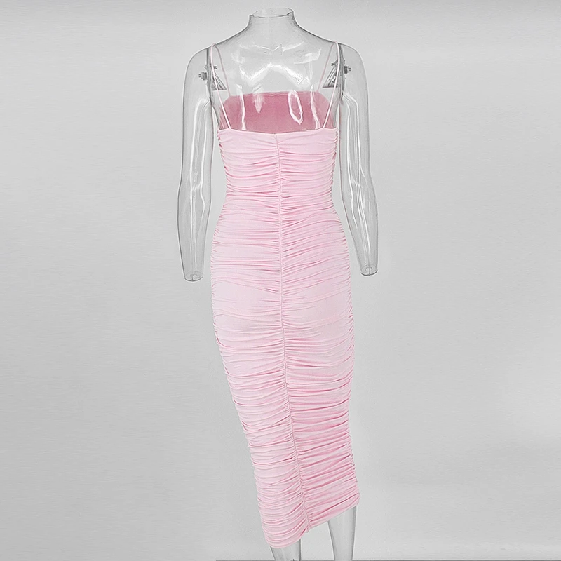 Сетчатое летнее платье Justchicc женское без рукавов на бретелях спагетти