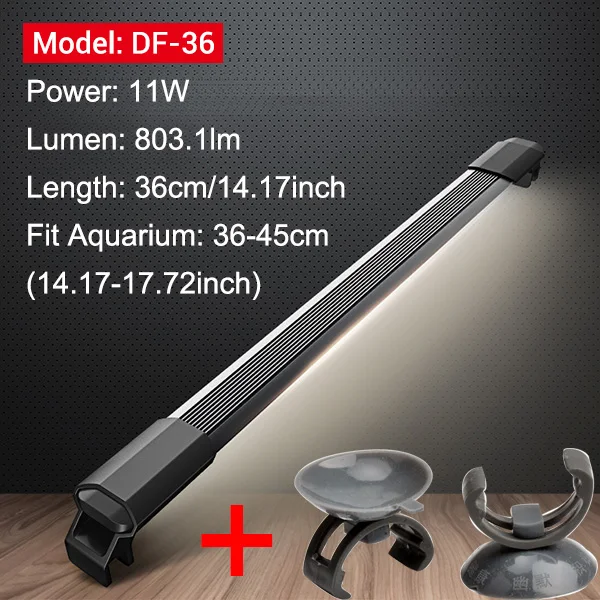 Nicrew JIYIN аквариумные лампы SMD 220 В/50-60 Гц аквариумные светодиодный Светодиодный лампы для аквариума 1,1 см водостойкие дайвинг огни - Цвет: DF36 and suction cup