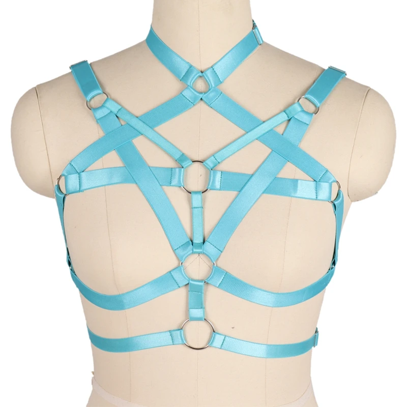 

Gothic Punk Goth Harness Fashion Sword Belt Rave Festival Wear Women Body Bondage Garters Stockings Crop Top Suspenders Straps
