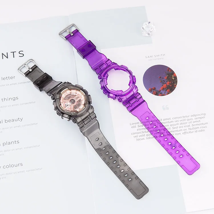 

Watch Accessories Watch Strap Frame Case for GMAS110 GMA-S120 GMAS130 GMAS140 Men Women Transparent Glacier Bracelet Bezel