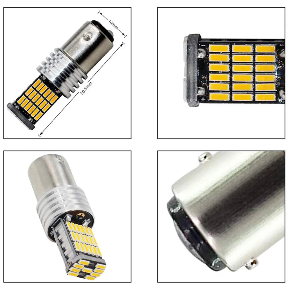 2 шт./компл. желтая 1157 BAY15D P21/5W 45SMD 4014 светодиодсветодиодный Автомобильная задняя