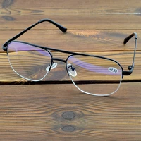 oversized double bridge pilot style half rim spectacles see near n far progressive multi focus reading sunglasses 0 75 to4