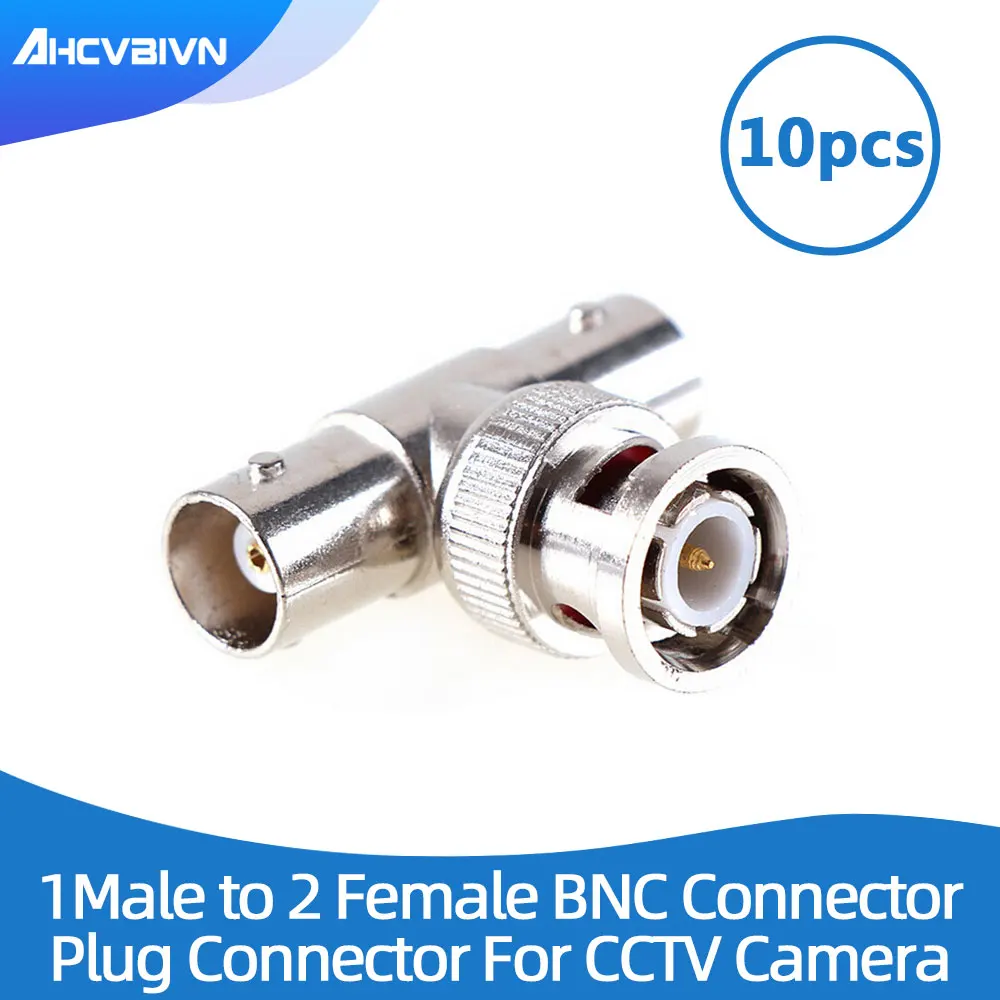 10 шт./лот коаксиальный Т-коннектор 1 Папа-2 Женский Соединитель 3 пути BNC разъем для