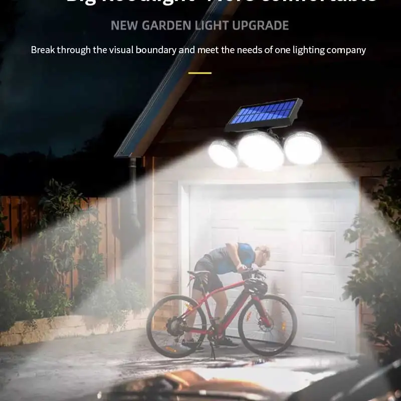 

Solar Light Outdoor 3 Heads Motion Sensor 270 Wide-angle Lighting Super Bright Waterproof Wall Light
