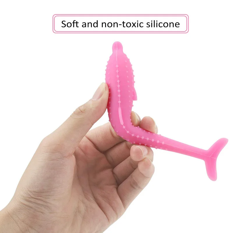 Evilto Бриллиантовая Силиконовая зубная щетка игрушка для домашних животных рыба