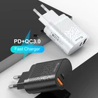 PD 20 Вт с разъемом USB Type-C зарядное устройство быстрой зарядки зарядное устройство с двумя портами USB и eu-разъемом US EU UK Штепсель для iPhone 12 Xiaomi 11 Huawei