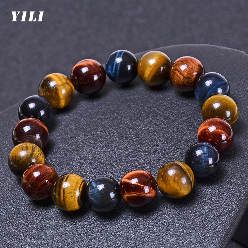 6-12mm AAAA Tiger Eye Stone Bracelets Charm Natural Beads Bracelet for Men Women Yoga Meditation Male Buddha Jewelry | Украшения и