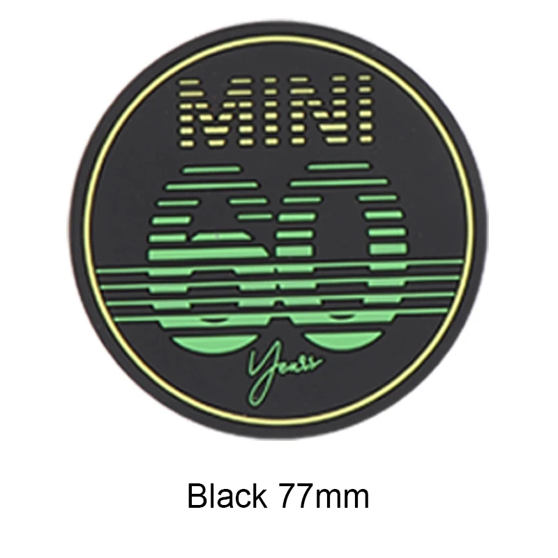 Black 77mm Автомобильный Стайлинг чашки кофе коврик подставка 60 лет юбилей коврик для Mini Cooper JCW R55 R56 R60 R61 F54 F55 F56 F60 автомобильные аксессуары - Название цвета: Black 77mm