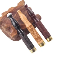 1pc smoked cigarette holder filter solid wood carving creative gourd mouth pull rod for 8mm 5 2mm cigarettes