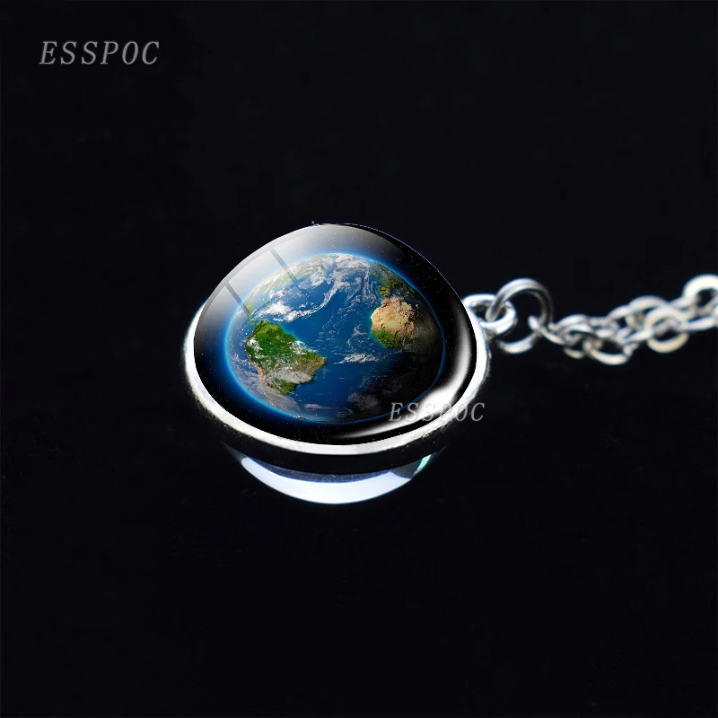 Ожерелье с изображением планеты Галактики солнечной системы двухстороннее