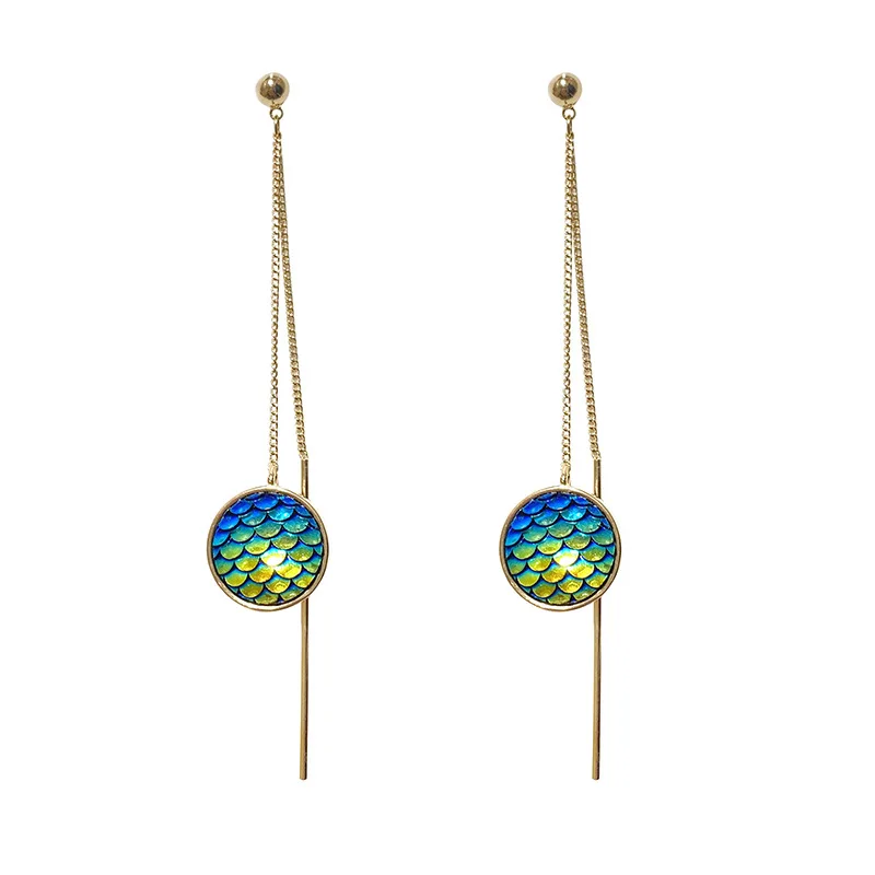 

Gradual color fish scale resin Earrings women's fashion new earrings