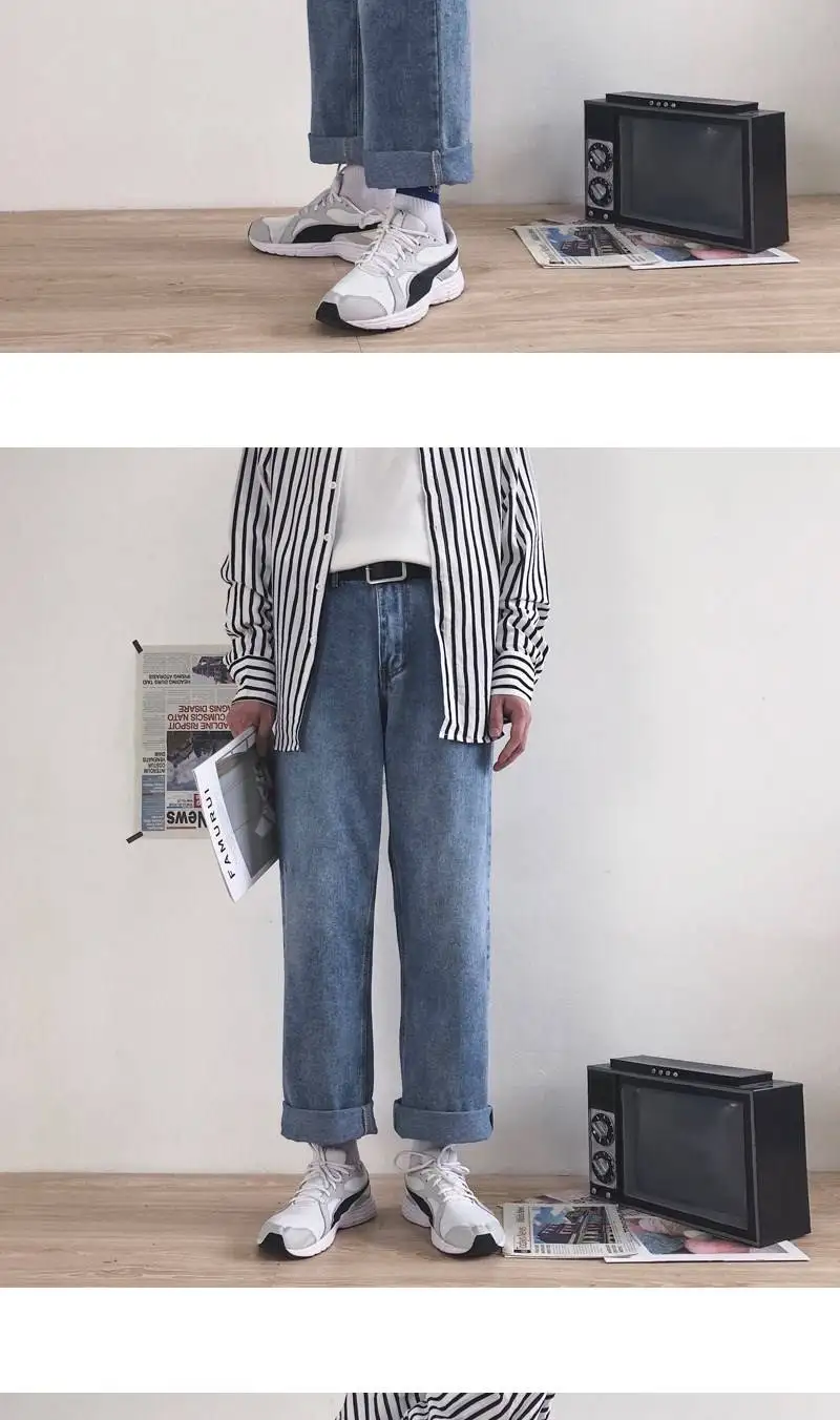 

hip-hop New Japan Bag Jogging Street Sports Mens Jeans For Hombre Men's Blue Nine Pants Casual Cotton Soft Large Size Jeans Men