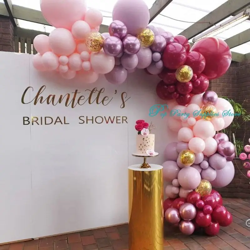 Комплект гирлянды для воздушных шаров двухслойный мака фиолетовый Рубиновый