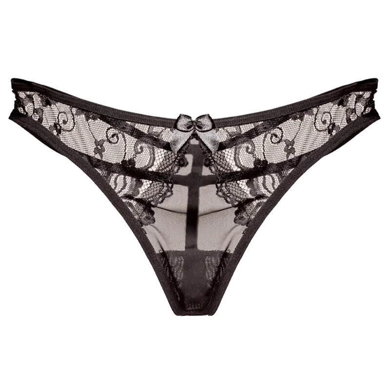

Женские прозрачные кружевные трусики AIIOU, сексуальное нижнее белье, стринги 3 шт./лот, стринги с бантом и цветочной вышивкой, эротические жен...