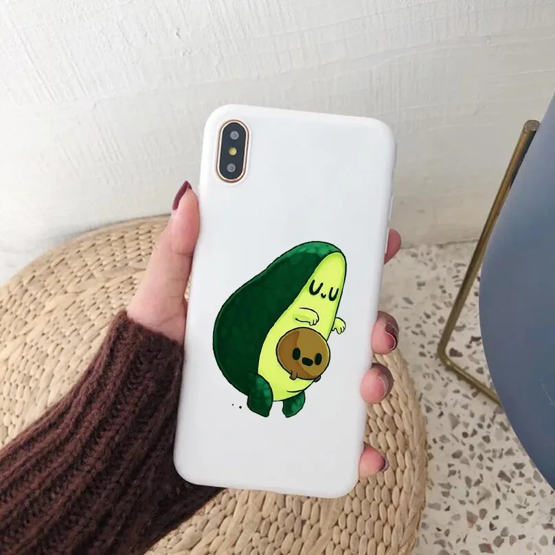 Мультфильм авокадо конфеты белый мягкий силикон чехол для телефона iPhone 11 SE 5 6 6S 7