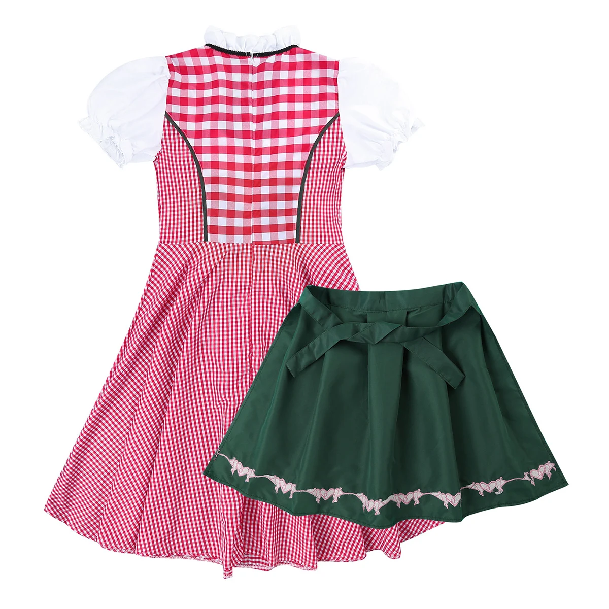 

Women's German Dirndl Dress with Apron Adult Carnival Beer Festival Rave Party Roleplay Halloween Oktoberfest Costume