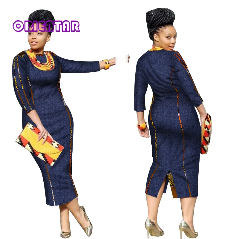 Африканские прямые ковбойские женские платья базин богатый принт лоскутное