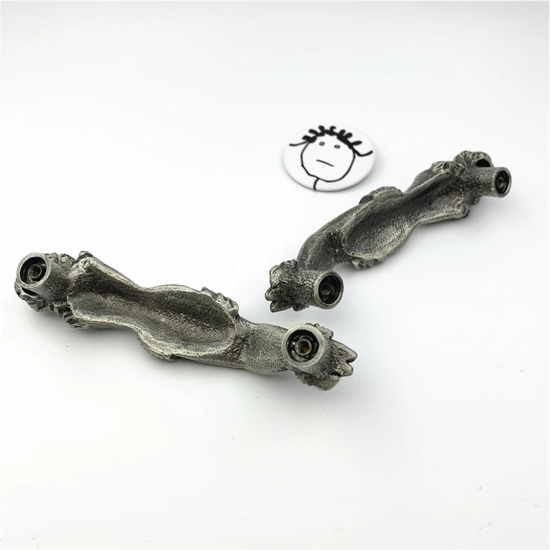 LCH Nordic Style Mermaid Greek Statue Horse Deer Creative Matte Silver Knob Vintage Lead-Zinc Alloy Cabinet Handle Drawer Pull |