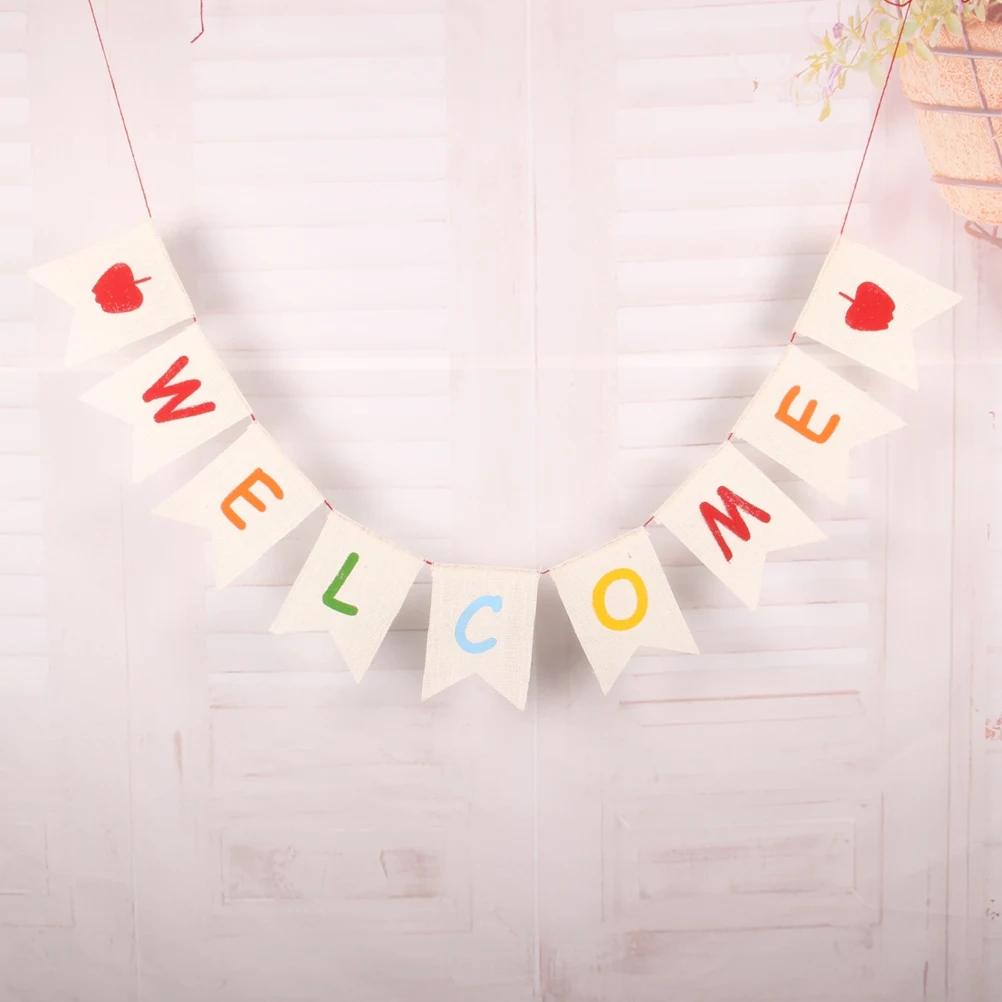 Добро пожаловать вечерние украшения стильный ласточкин хвост флаг льняные