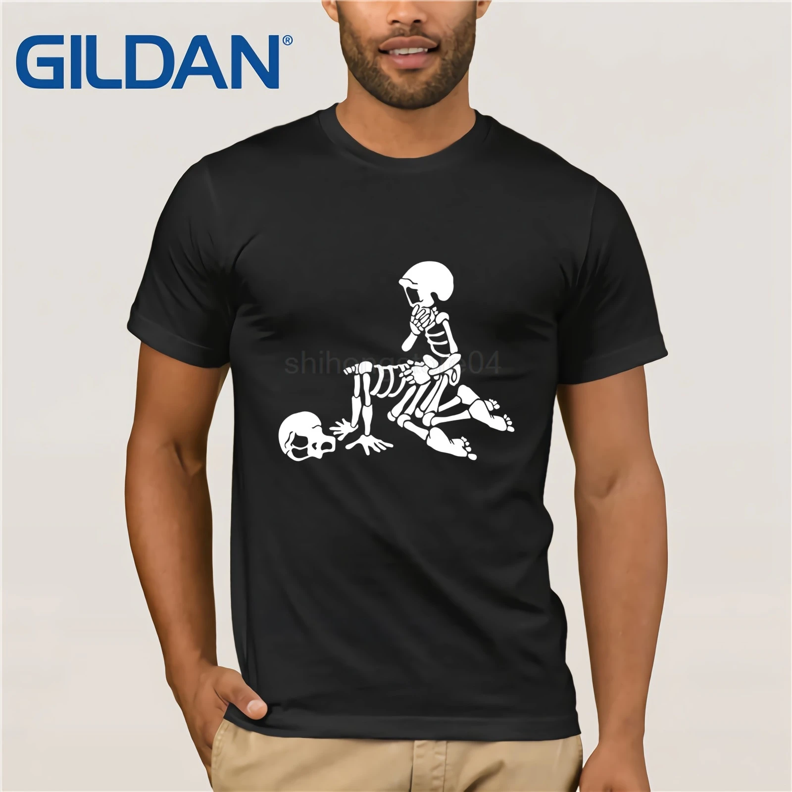 Забавная Мужская футболка с принтом скелета и любви 100% хлопок | одежда
