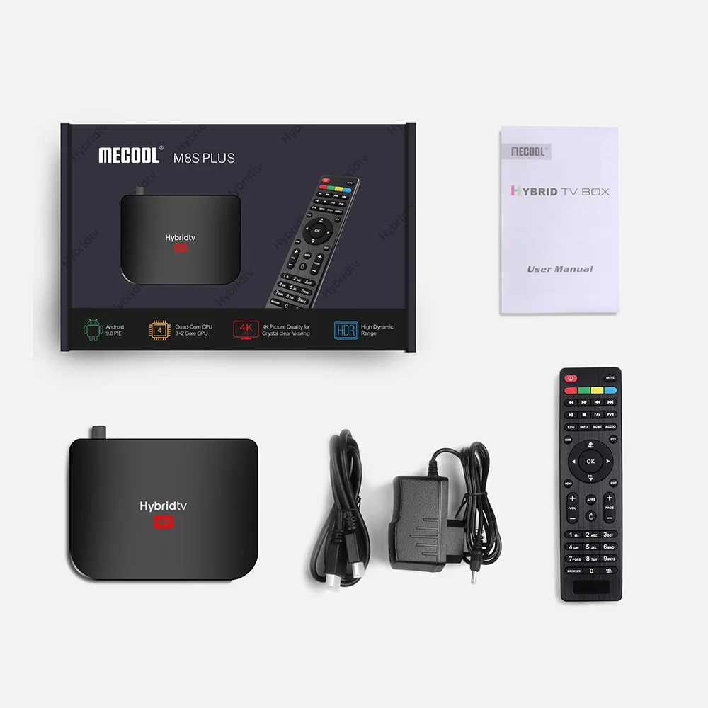 ТВ приставка MECOOL M8S PLUS с процессором Amlogic S905X2 ОЗУ 2 Гб ПЗУ 16 ГБ 4 ГГц Wi Fi 4K