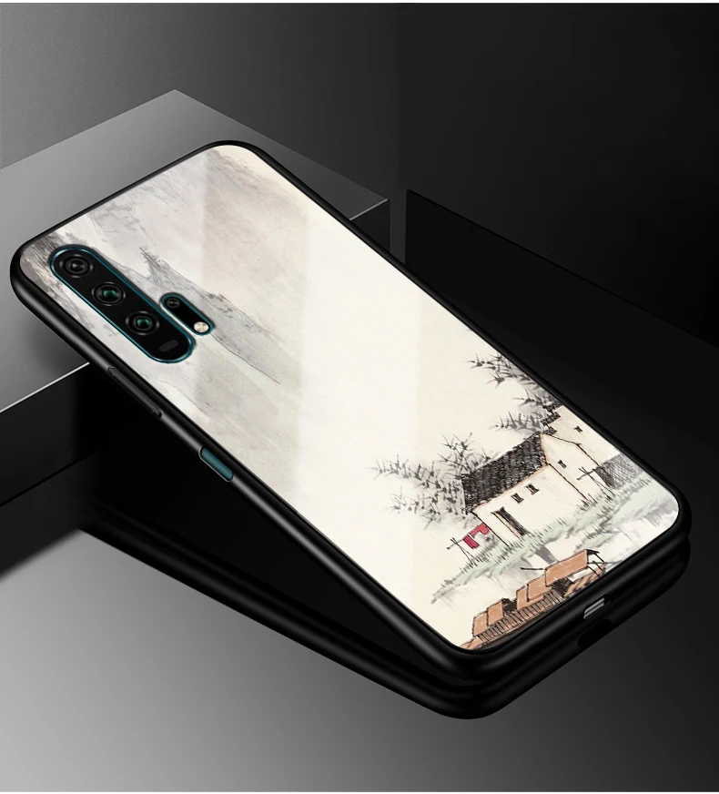 Для huawei Nova 5 T чехол Nova5T PC Пластиковый стеклянный чехол для телефона черный ТПУ бампер чехол для huawei Nova 5 T Nova 5 T чехол