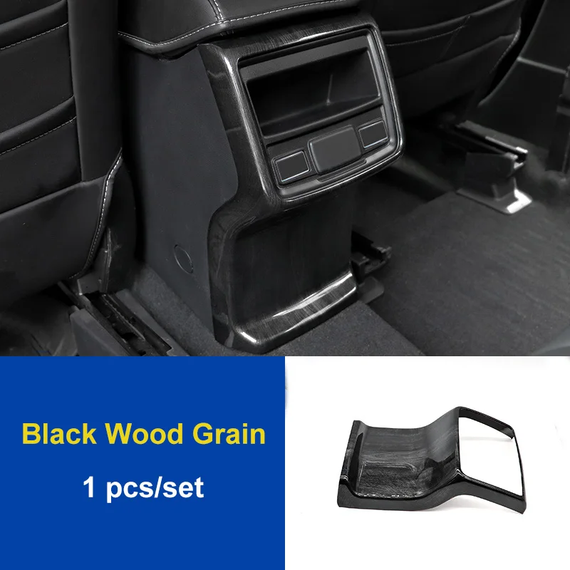 Black Wood Grain QHCP Задняя Крышка вентиляционного отверстия ABS рамка для кондиционера из углеродного волокна деревянный подлокотник для кондиционирования воздуха наклейки для Subaru Forester - Название цвета: Black Wood Grain