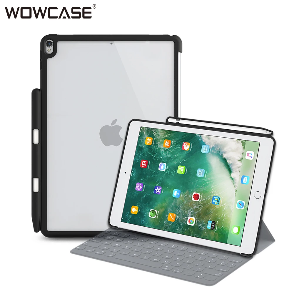 

Pencil Holder Case for iPad Pro 10.5 Transparent Silicone Hard PC Back Cover for iPad Air 3 Air3 2019 Funda Match Keyboard Funda