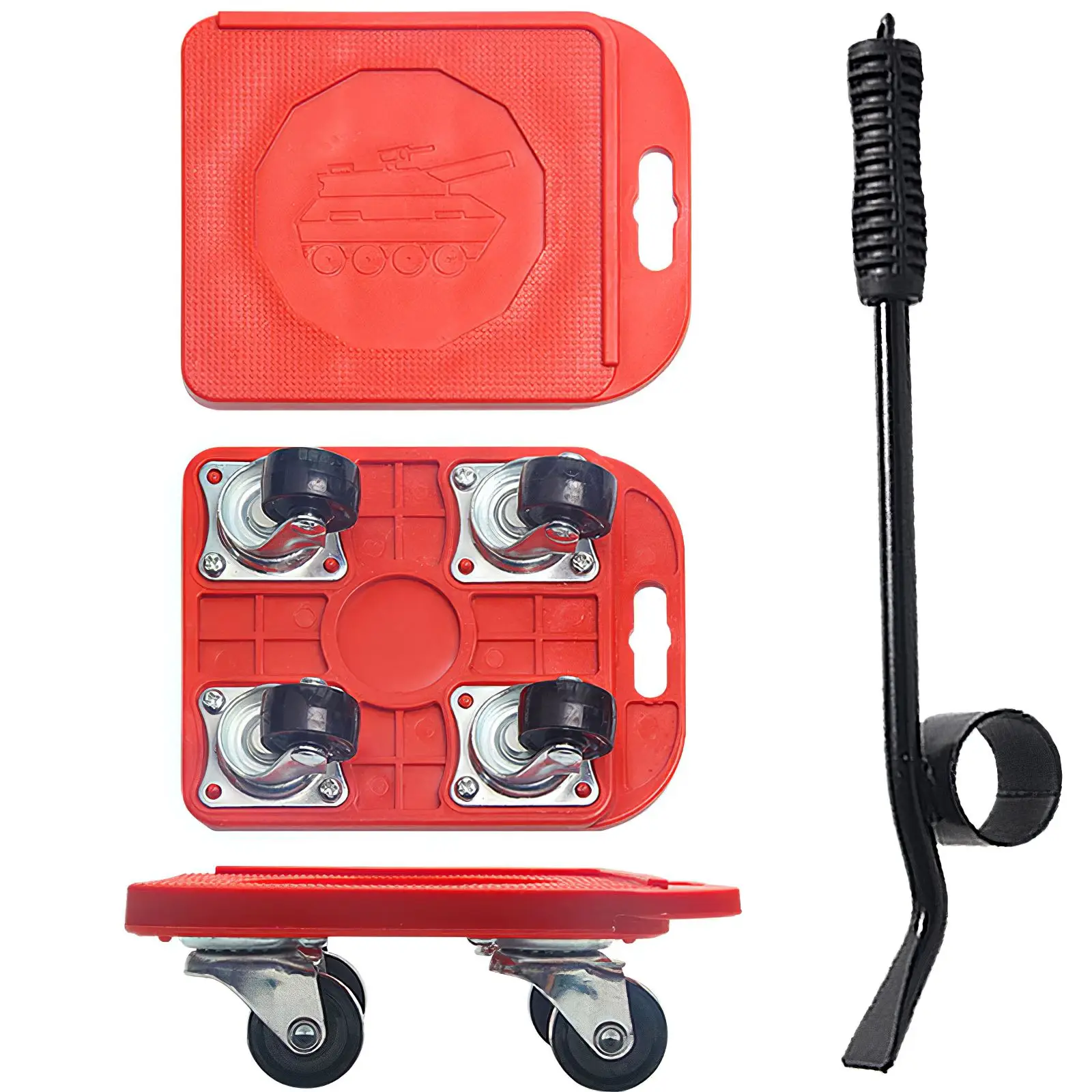 

5pcs Professional Furniture Transport Roller Lifter Labor-Saving Heavy Stuffs Moving Wheel Bar Transport Mover Device