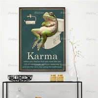 funny defination of karma karma posterfunny bathroom signstoilet paper sign wall art prints home decor canvas floating frame