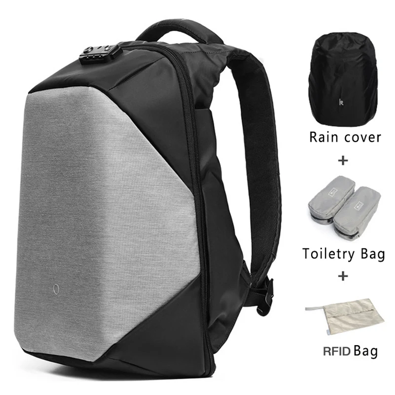 Мужские рюкзаки с большой емкостью зарядка через usb водонепроницаемые