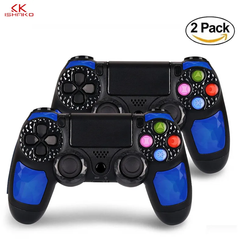 Blue2pcs Для sony PS4 Bluetooth беспроводной для Playstation 4 геймпад игровой коврик джойстик пульт дистанционного управления для Dualshock4 PS4 контроллер розовый для девочек - Цвет: Blue2pcs