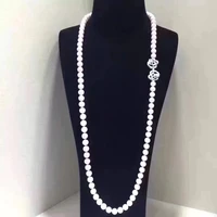 elegant 9 10mm south sea round white pearl necklace pendant 24inch