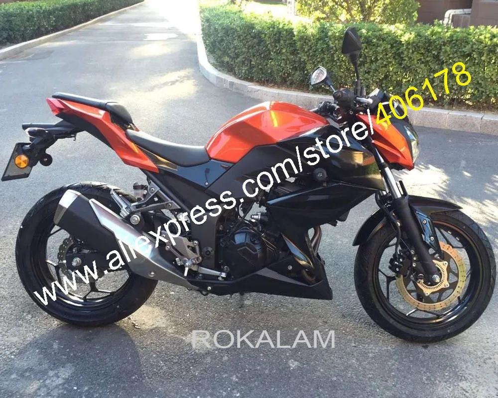 Для Kawasaki Z250 15 16 Z 250 Z300 2015 2016 300 оранжево черный обтекатель кузова мотоцикла (литьё