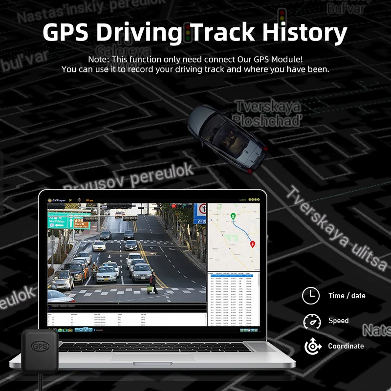 Jansite 10 дюймовый видеорегистратор с GPS FHD 1080P камера заднего вида трекер
