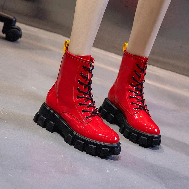 2019 Ботинки женские зимние ботинки из натуральной кожи повседневные весенние