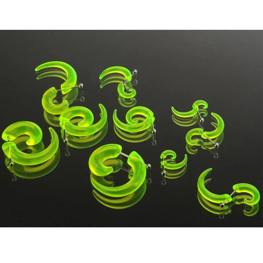 Прозрачные 10 шт/5 пар акриловые спиральные затычки для ушей Поддельные Носилки