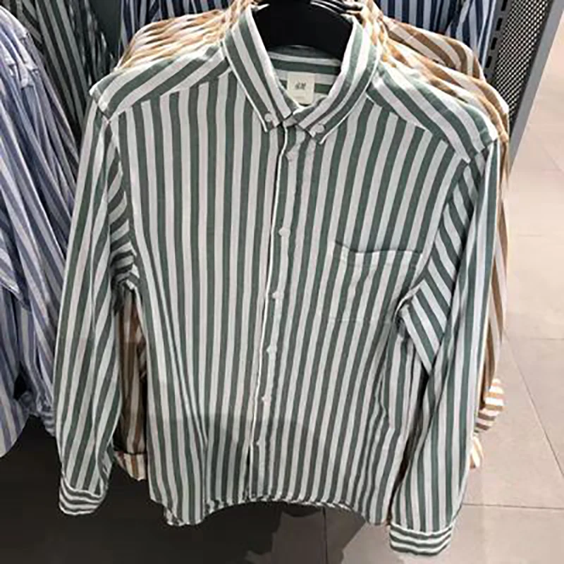 H & M женская рубашка 2019 весна и осень Новая повседневная модная полосатая