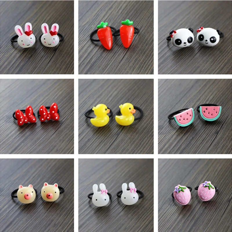 

2PCS New Cute Cartoon Jelly Honeybee Princess Headwear Children Ropes Kids Elastic Hair Bands Girls Accessories Baby Headdress