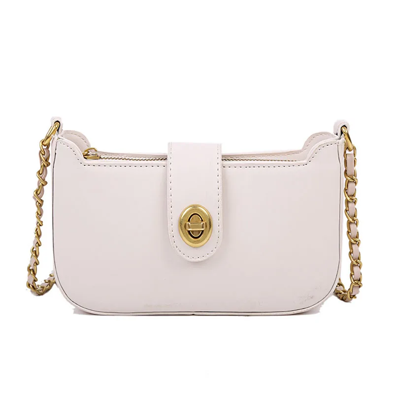 

Wild Chain Solid Color Small Crossbody Bags For Women 2020 Summer Fashion PU Leather Shoulder Bags Female Travel Handbags