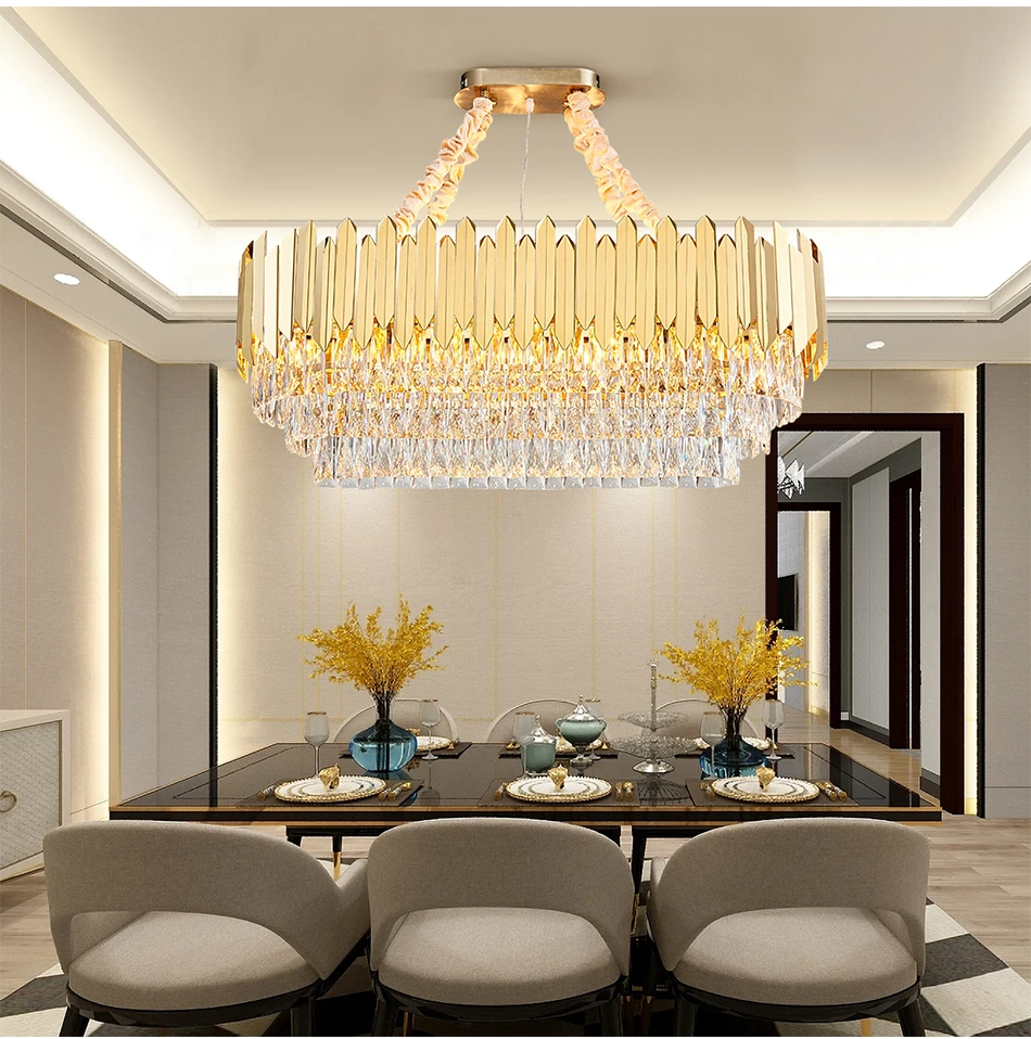 Прямоугольная хрустальная люстра, светильник ing Lustre Cristal, для гостиной, светодиодный, люстры, для кухни, остров, подвесной светильник, светильники