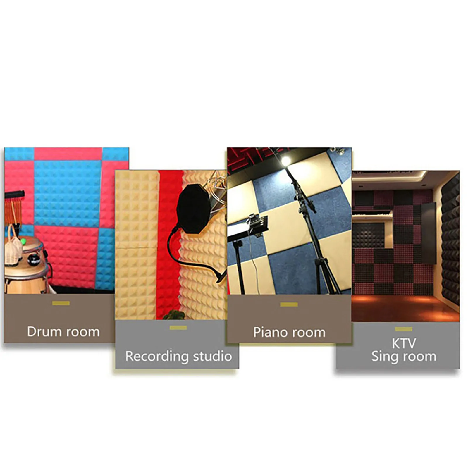 

30x30x2.5cm 8/12/24pcs Studio Acoustic Soundproof Foam Pyramid Sound Absorption Treatment Panel Tile Wedge Protective Sponge